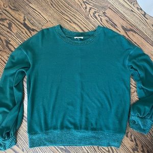 Umgee oversized green sweater boutique crewneck L